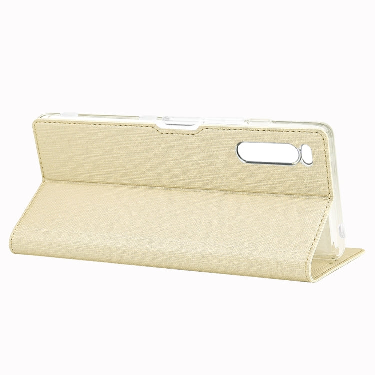 For Sony Xperia 5 ViLi Shockproof TPU + PU Horizontal Flip Protective Case with Card Slot & Holder