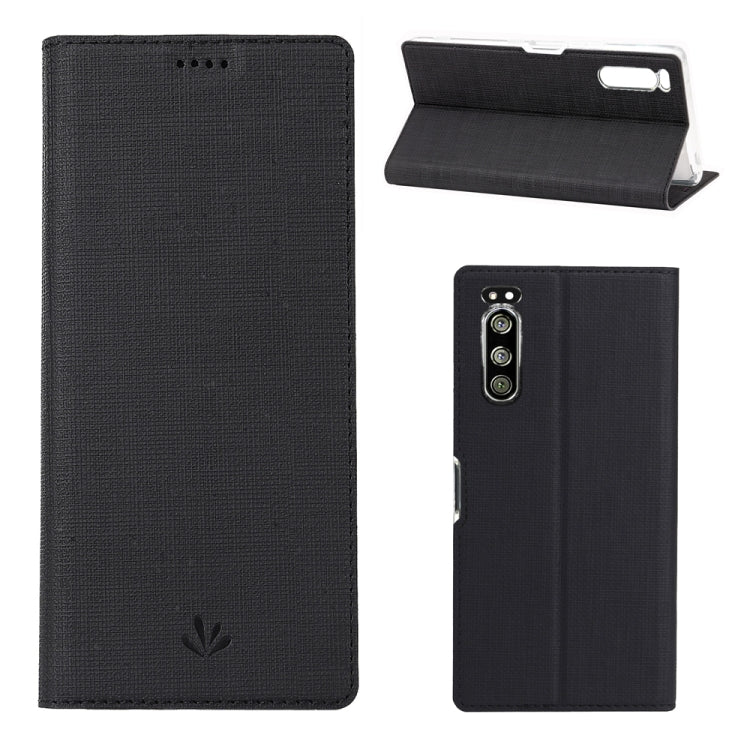 For Sony Xperia 5 ViLi Shockproof TPU + PU Horizontal Flip Protective Case with Card Slot & Holder