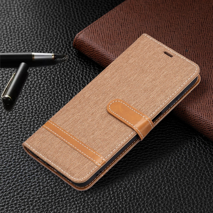 For Samsung Galaxy A13 5G Color Matching Denim Texture Leather Case with Holder & Card Slots & Wallet & Lanyard