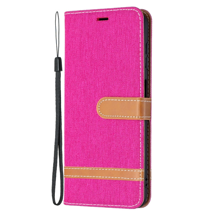 For Samsung Galaxy A13 5G Color Matching Denim Texture Leather Case with Holder & Card Slots & Wallet & Lanyard