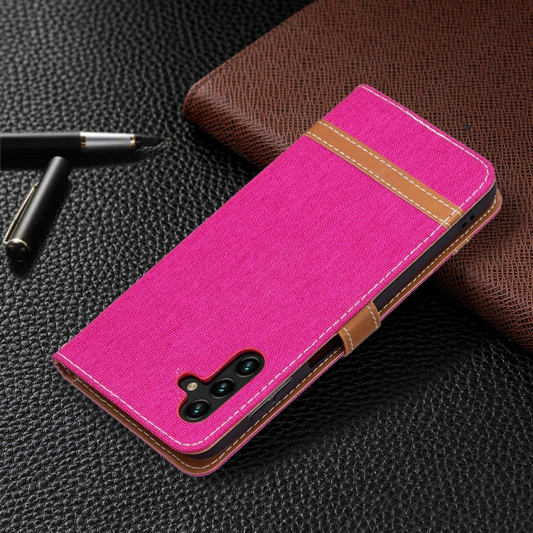 For Samsung Galaxy A13 5G Color Matching Denim Texture Leather Case with Holder & Card Slots & Wallet & Lanyard