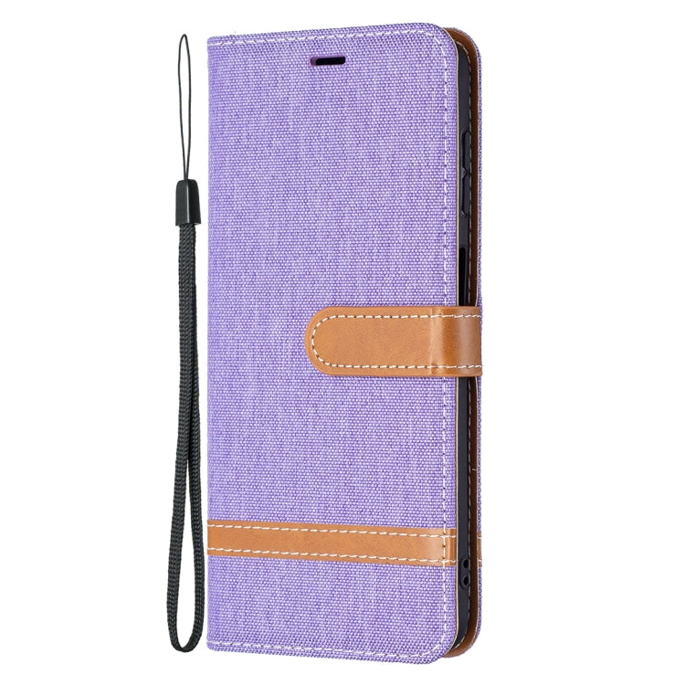 For Samsung Galaxy A13 5G Color Matching Denim Texture Leather Case with Holder & Card Slots & Wallet & Lanyard