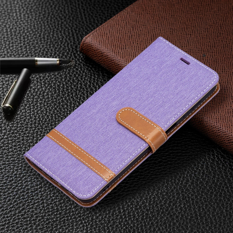 For Samsung Galaxy A13 5G Color Matching Denim Texture Leather Case with Holder & Card Slots & Wallet & Lanyard