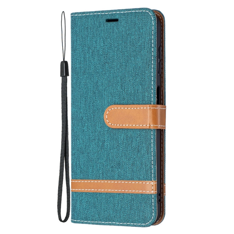For Samsung Galaxy A13 5G Color Matching Denim Texture Leather Case with Holder & Card Slots & Wallet & Lanyard