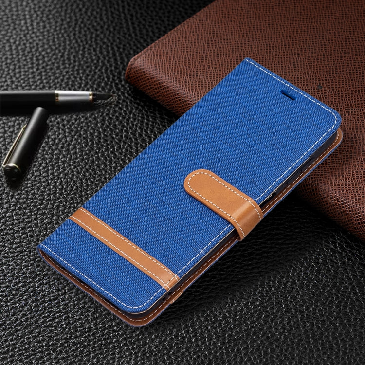 For Samsung Galaxy A13 5G Color Matching Denim Texture Leather Case with Holder & Card Slots & Wallet & Lanyard