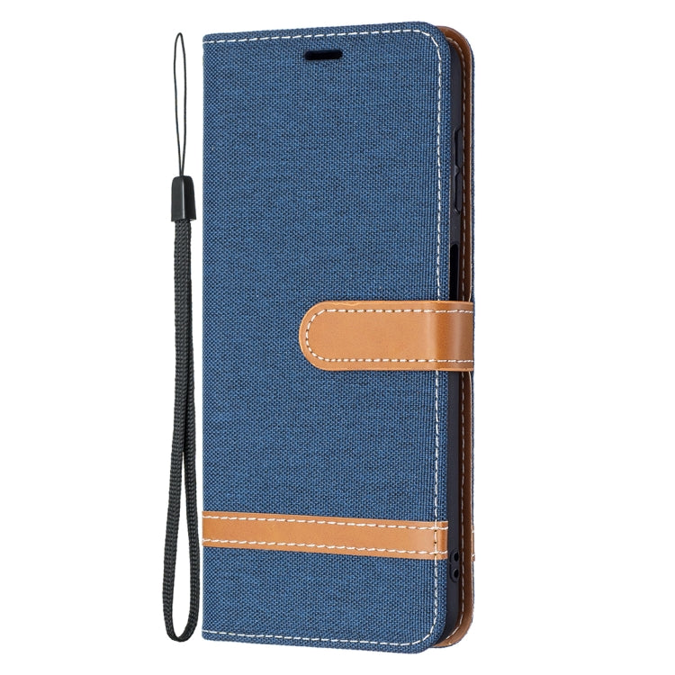 For Samsung Galaxy A13 5G Color Matching Denim Texture Leather Case with Holder & Card Slots & Wallet & Lanyard