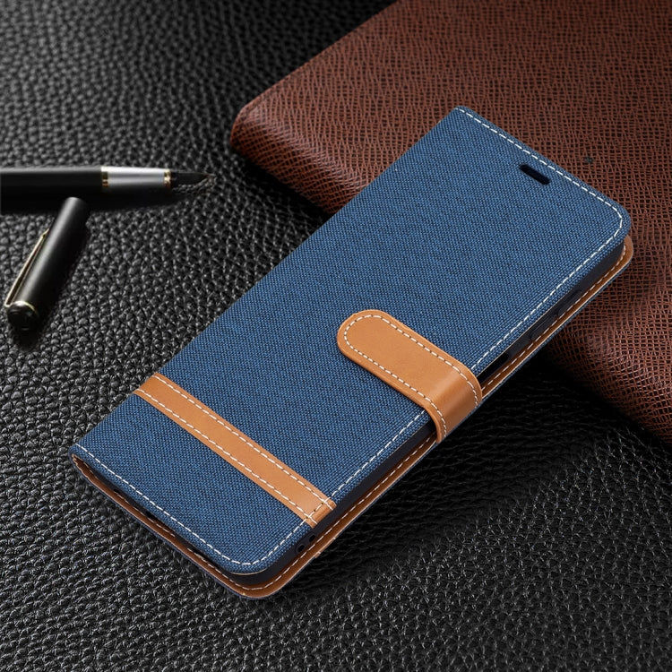 For Samsung Galaxy A13 5G Color Matching Denim Texture Leather Case with Holder & Card Slots & Wallet & Lanyard