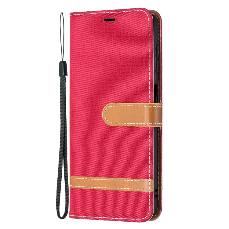For Samsung Galaxy A13 5G Color Matching Denim Texture Leather Case with Holder & Card Slots & Wallet & Lanyard