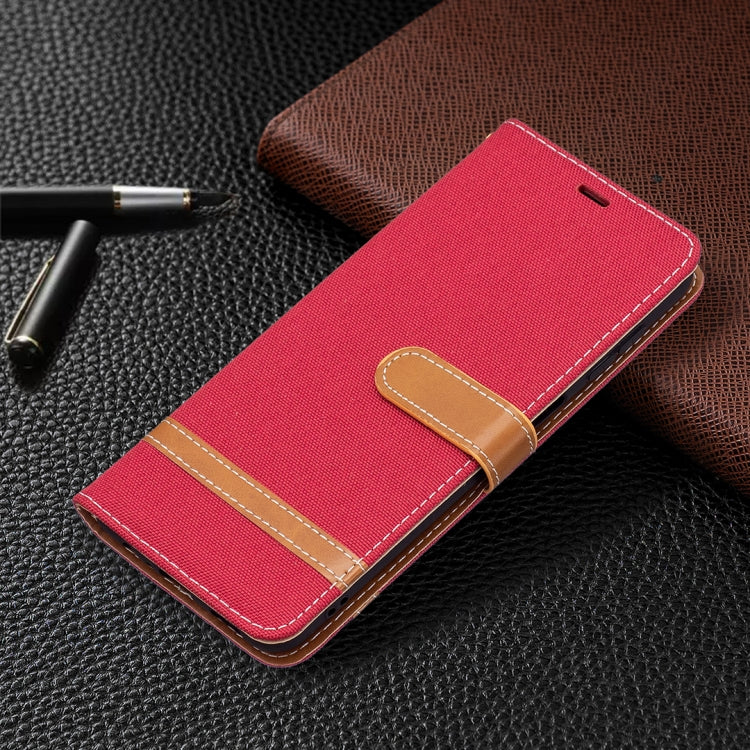 For Samsung Galaxy A13 5G Color Matching Denim Texture Leather Case with Holder & Card Slots & Wallet & Lanyard