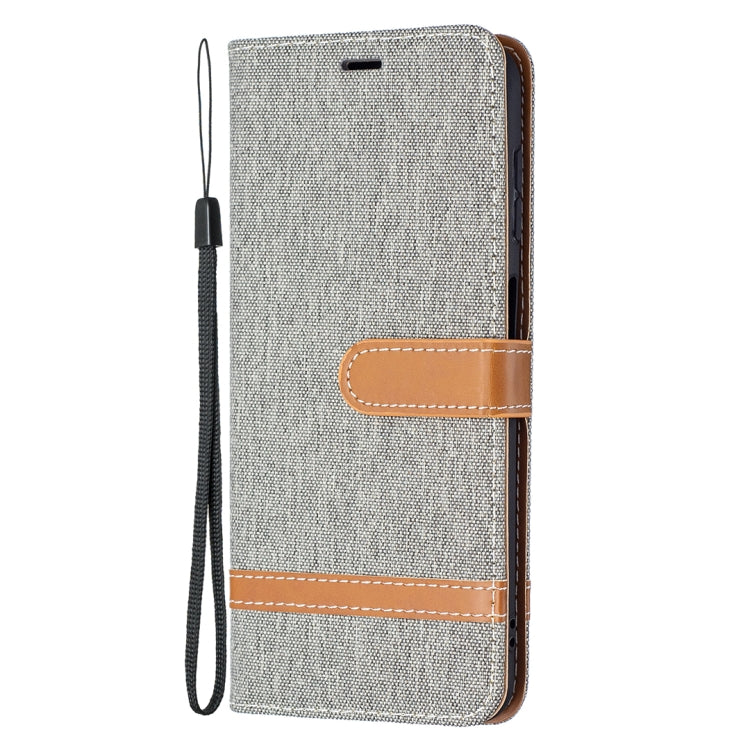 For Samsung Galaxy A13 5G Color Matching Denim Texture Leather Case with Holder & Card Slots & Wallet & Lanyard