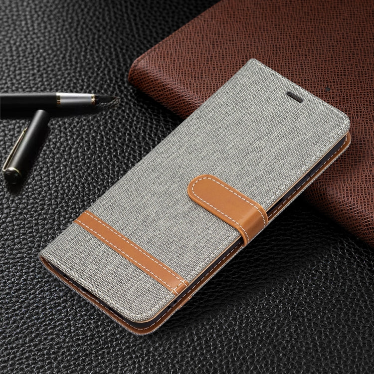 For Samsung Galaxy A13 5G Color Matching Denim Texture Leather Case with Holder & Card Slots & Wallet & Lanyard