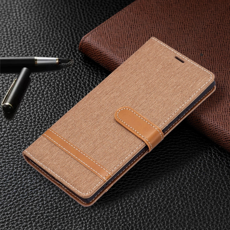 For Samsung Galaxy S22 Ultra 5G Color Matching Denim Texture Leather Case with Holder & Card Slots & Wallet & Lanyard