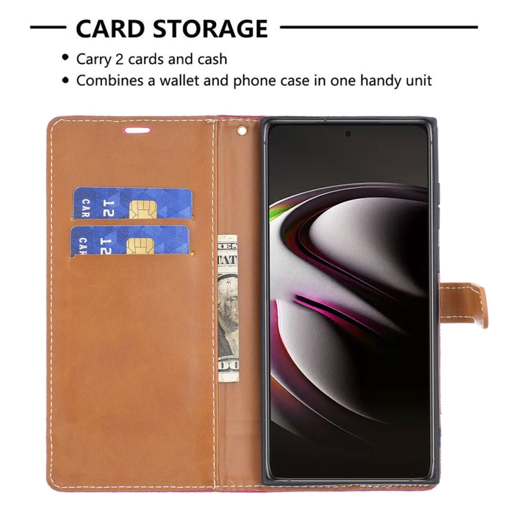 For Samsung Galaxy S22 Ultra 5G Color Matching Denim Texture Leather Case with Holder & Card Slots & Wallet & Lanyard