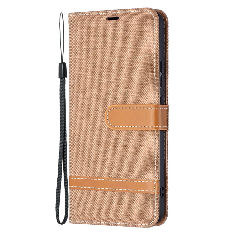 For Samsung Galaxy S22+ 5G Color Matching Denim Texture Leather Case with Holder & Card Slots & Wallet & Lanyard