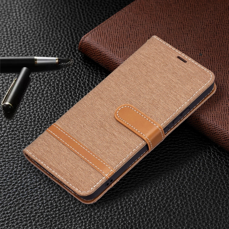 For Samsung Galaxy S22+ 5G Color Matching Denim Texture Leather Case with Holder & Card Slots & Wallet & Lanyard