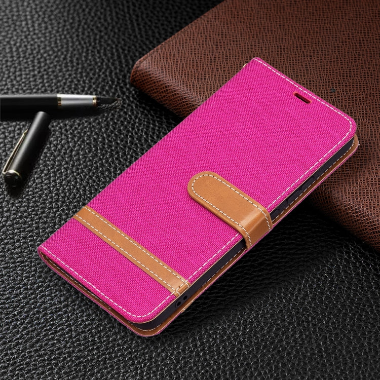 For Samsung Galaxy S22+ 5G Color Matching Denim Texture Leather Case with Holder & Card Slots & Wallet & Lanyard