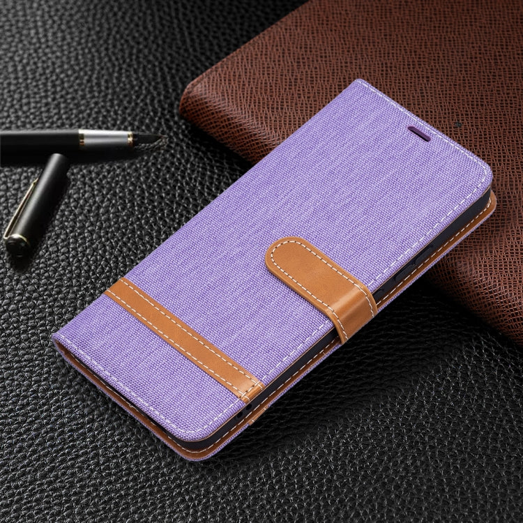 For Samsung Galaxy S22+ 5G Color Matching Denim Texture Leather Case with Holder & Card Slots & Wallet & Lanyard