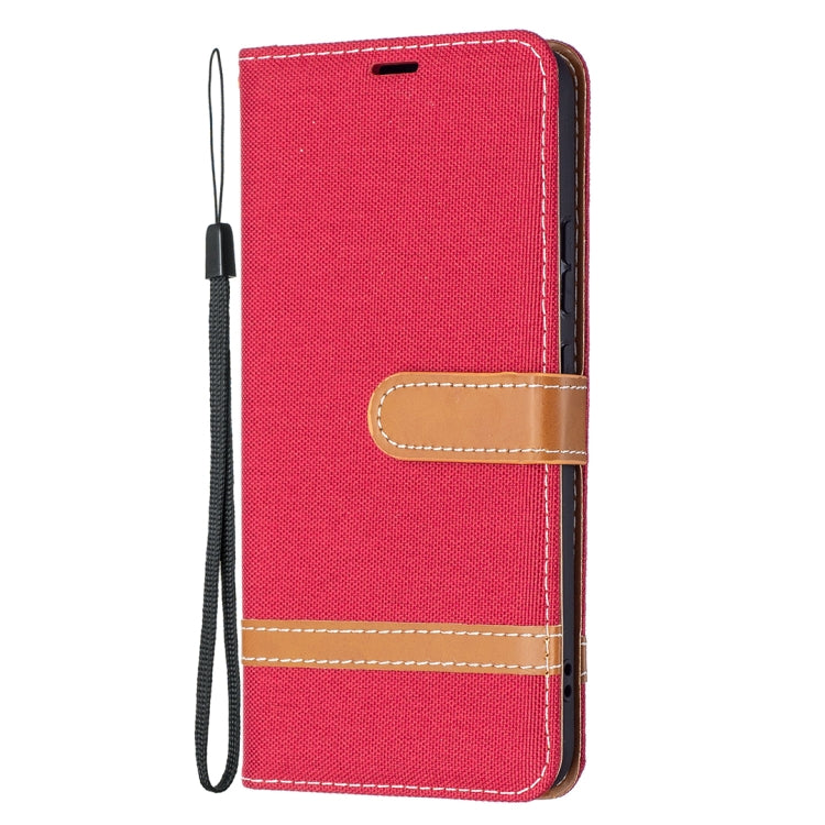For Samsung Galaxy S22+ 5G Color Matching Denim Texture Leather Case with Holder & Card Slots & Wallet & Lanyard