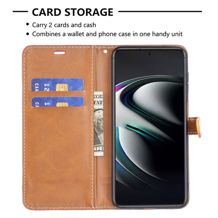 For Samsung Galaxy S22+ 5G Color Matching Denim Texture Leather Case with Holder & Card Slots & Wallet & Lanyard