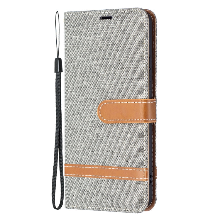 For Samsung Galaxy S22+ 5G Color Matching Denim Texture Leather Case with Holder & Card Slots & Wallet & Lanyard