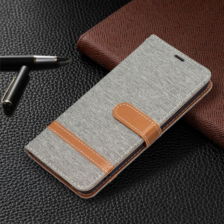 For Samsung Galaxy S22+ 5G Color Matching Denim Texture Leather Case with Holder & Card Slots & Wallet & Lanyard