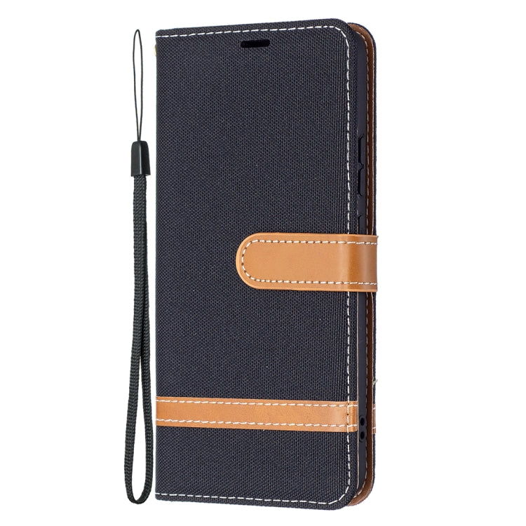 For Samsung Galaxy S22+ 5G Color Matching Denim Texture Leather Case with Holder & Card Slots & Wallet & Lanyard