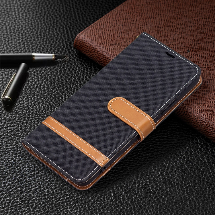 For Samsung Galaxy S22+ 5G Color Matching Denim Texture Leather Case with Holder & Card Slots & Wallet & Lanyard