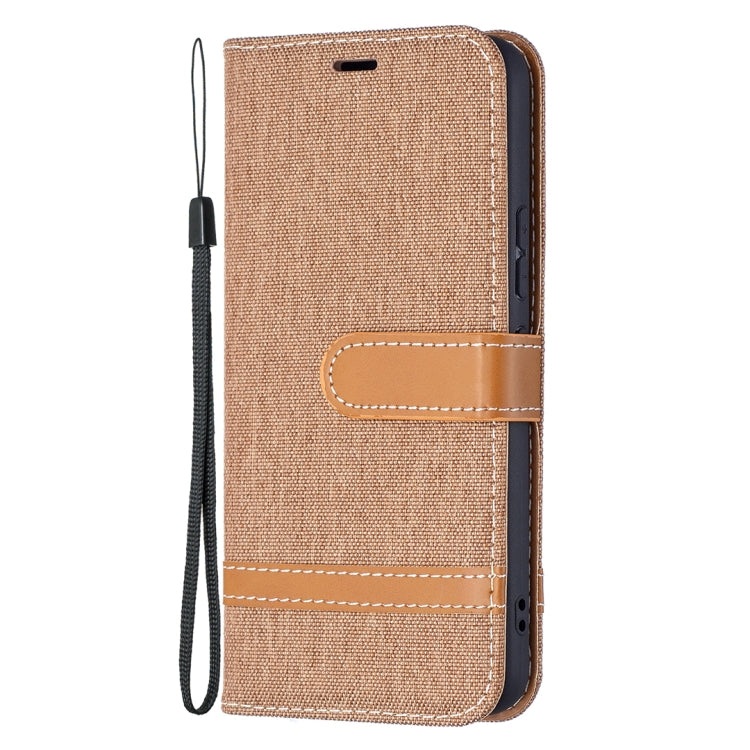 For Samsung Galaxy S22 5G Color Matching Denim Texture Leather Case with Holder & Card Slots & Wallet & Lanyard