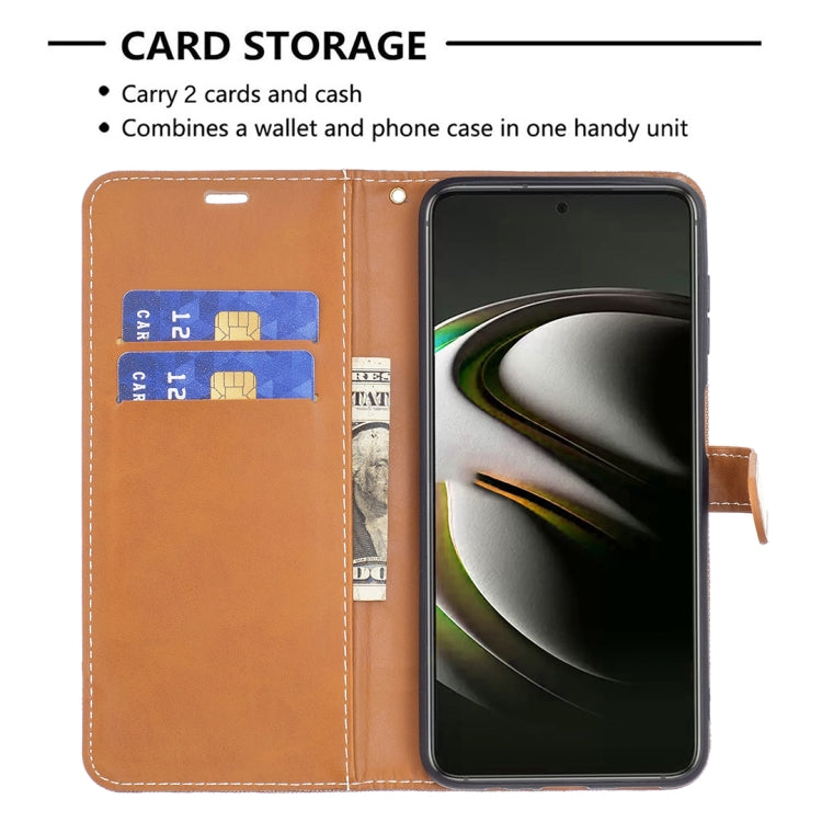 For Samsung Galaxy S22 5G Color Matching Denim Texture Leather Case with Holder & Card Slots & Wallet & Lanyard