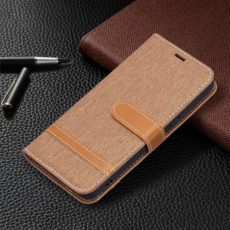 For Samsung Galaxy S22 5G Color Matching Denim Texture Leather Case with Holder & Card Slots & Wallet & Lanyard