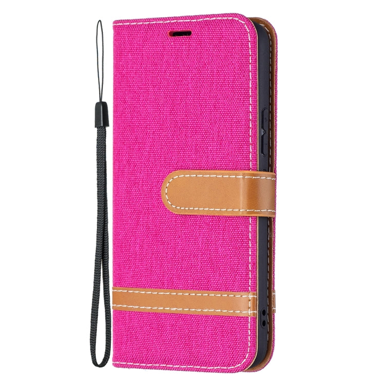 For Samsung Galaxy S22 5G Color Matching Denim Texture Leather Case with Holder & Card Slots & Wallet & Lanyard