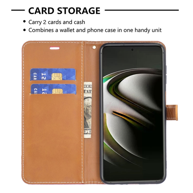 For Samsung Galaxy S22 5G Color Matching Denim Texture Leather Case with Holder & Card Slots & Wallet & Lanyard
