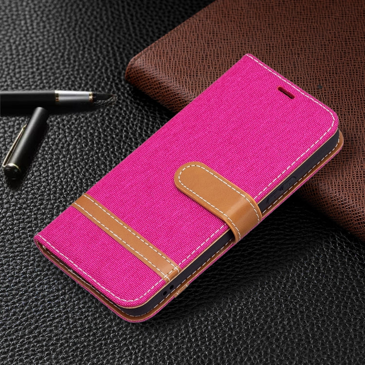 For Samsung Galaxy S22 5G Color Matching Denim Texture Leather Case with Holder & Card Slots & Wallet & Lanyard