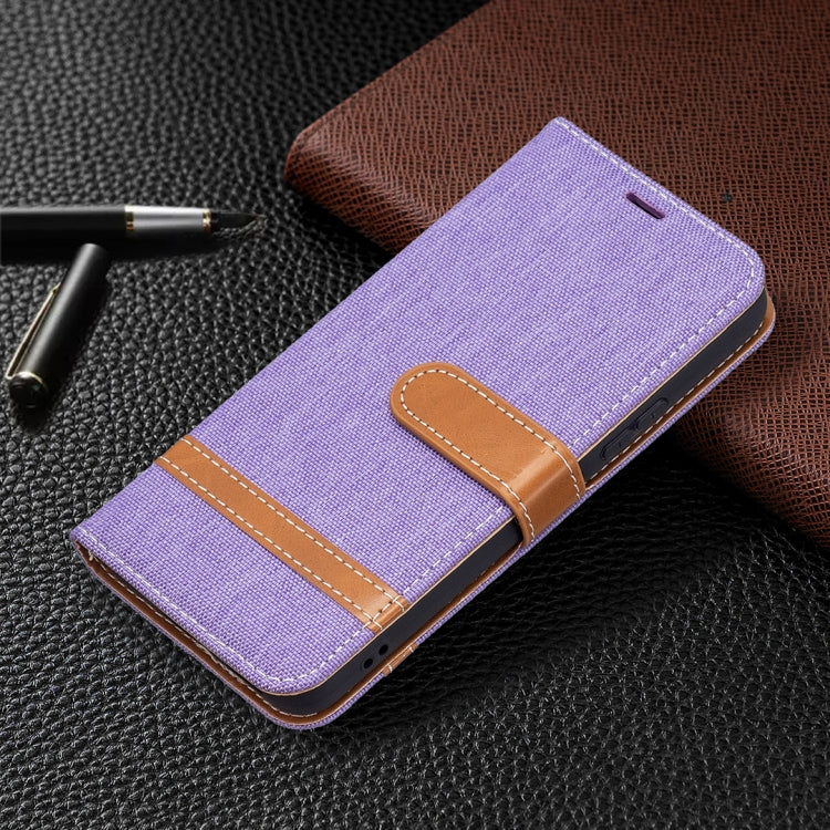 For Samsung Galaxy S22 5G Color Matching Denim Texture Leather Case with Holder & Card Slots & Wallet & Lanyard
