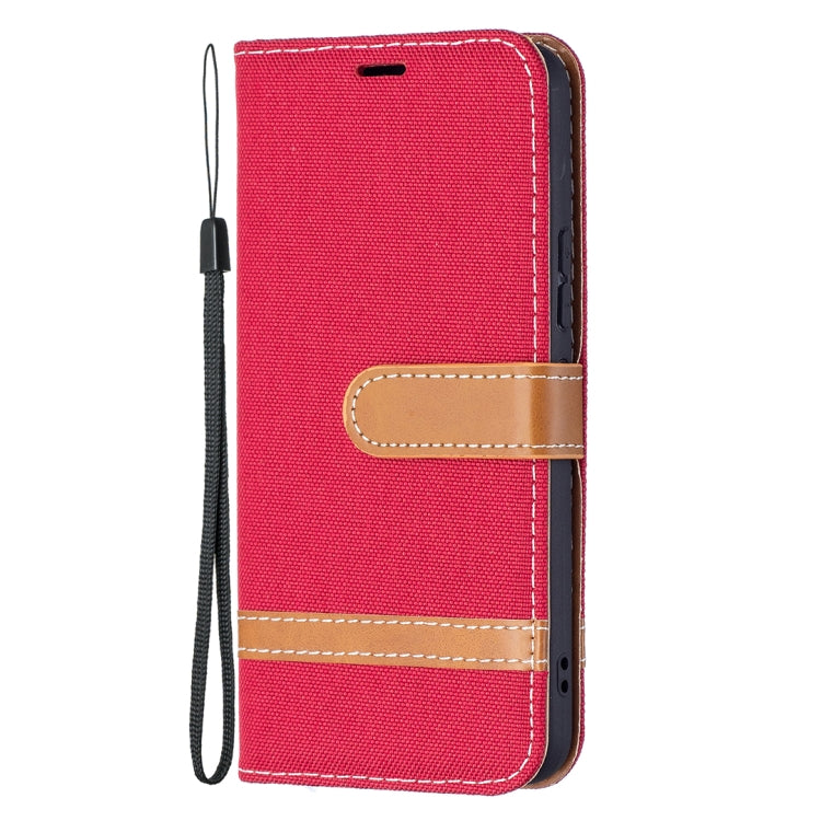 For Samsung Galaxy S22 5G Color Matching Denim Texture Leather Case with Holder & Card Slots & Wallet & Lanyard