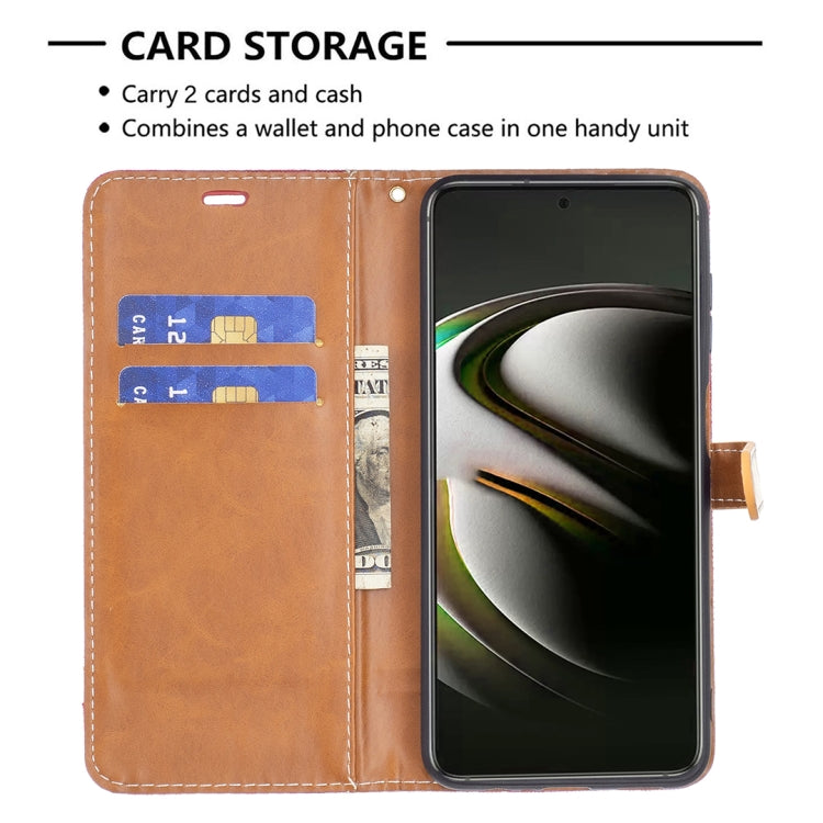 For Samsung Galaxy S22 5G Color Matching Denim Texture Leather Case with Holder & Card Slots & Wallet & Lanyard