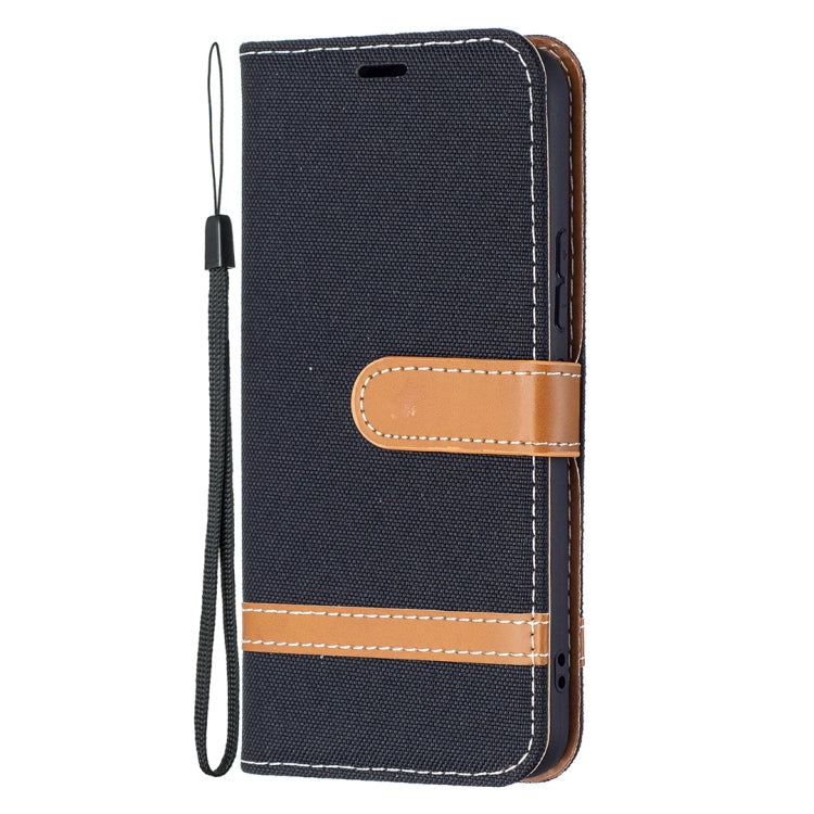 For Samsung Galaxy S22 5G Color Matching Denim Texture Leather Case with Holder & Card Slots & Wallet & Lanyard
