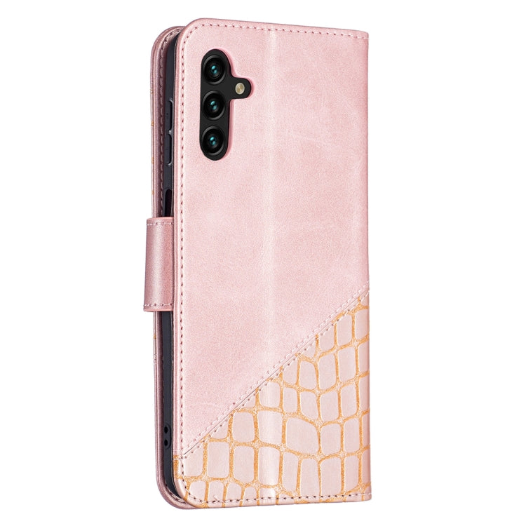 For Samsung Galaxy A13 5G Matching Color Crocodile Texture Leather Phone Case with Holder & Card Slots & Wallet