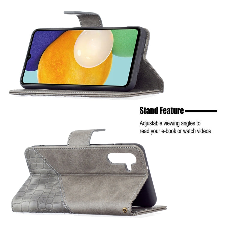 For Samsung Galaxy A13 5G Matching Color Crocodile Texture Leather Phone Case with Holder & Card Slots & Wallet