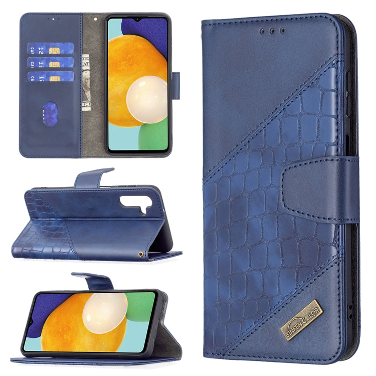 For Samsung Galaxy A13 5G Matching Color Crocodile Texture Leather Phone Case with Holder & Card Slots & Wallet