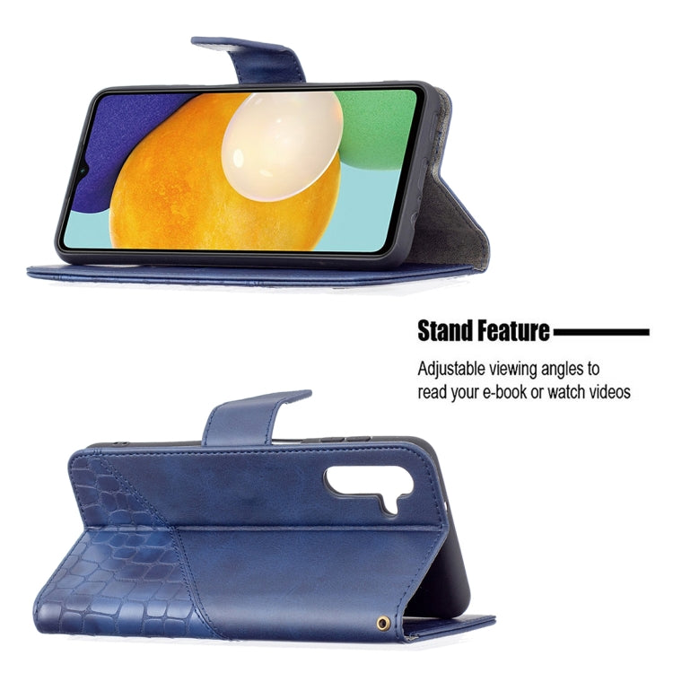 For Samsung Galaxy A13 5G Matching Color Crocodile Texture Leather Phone Case with Holder & Card Slots & Wallet