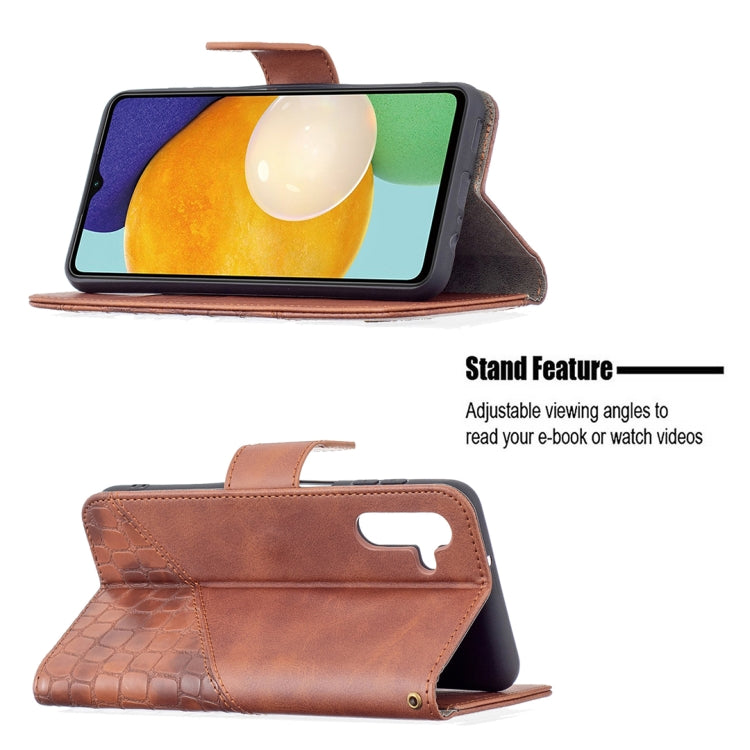 For Samsung Galaxy A13 5G Matching Color Crocodile Texture Leather Phone Case with Holder & Card Slots & Wallet