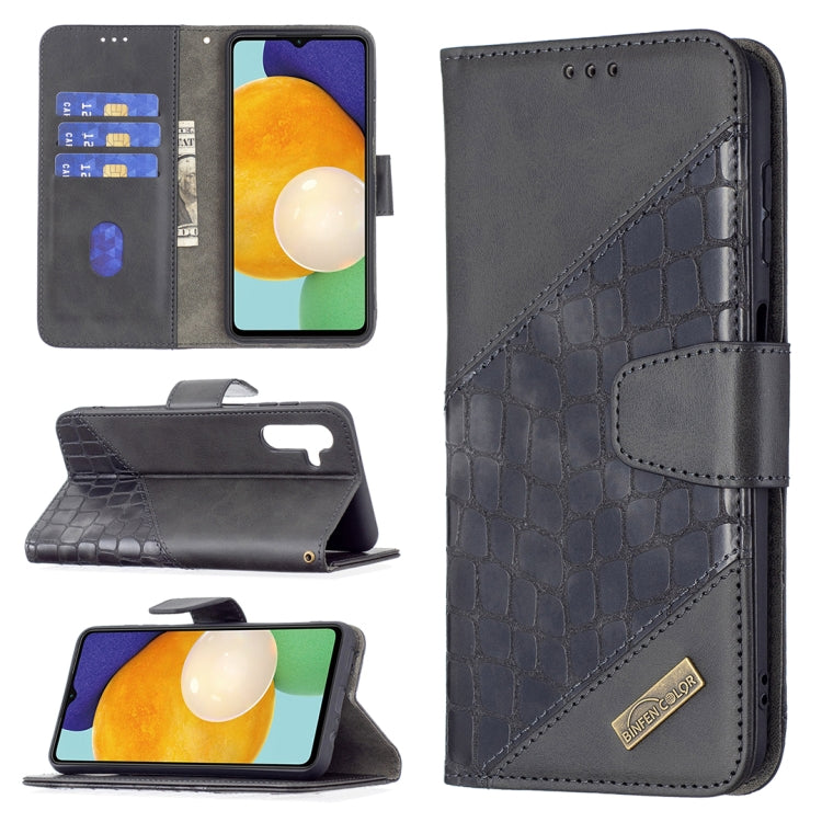 For Samsung Galaxy A13 5G Matching Color Crocodile Texture Leather Phone Case with Holder & Card Slots & Wallet
