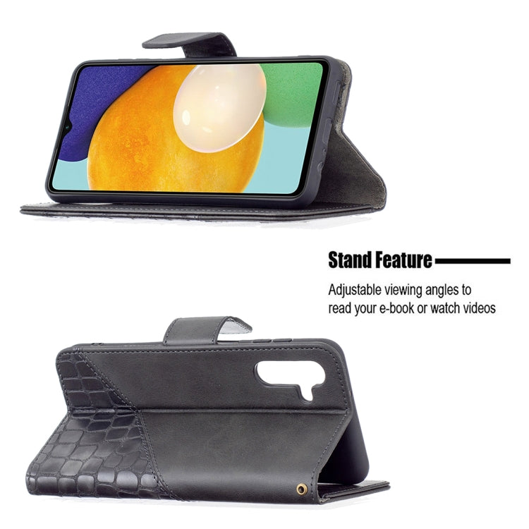 For Samsung Galaxy A13 5G Matching Color Crocodile Texture Leather Phone Case with Holder & Card Slots & Wallet