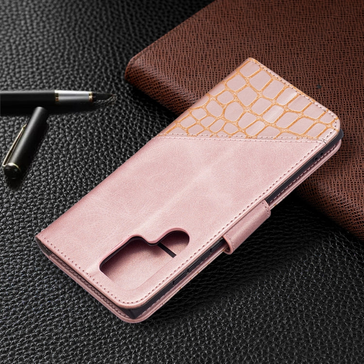 For Samsung Galaxy S22 Ultra 5G Matching Color Crocodile Texture Leather Phone Case with Holder & Card Slots & Wallet