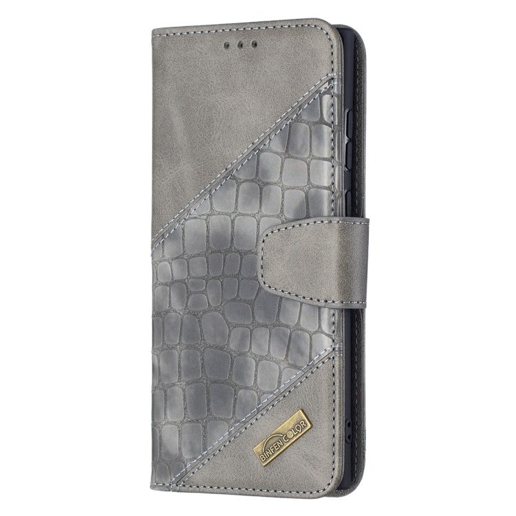 For Samsung Galaxy S22 Ultra 5G Matching Color Crocodile Texture Leather Phone Case with Holder & Card Slots & Wallet