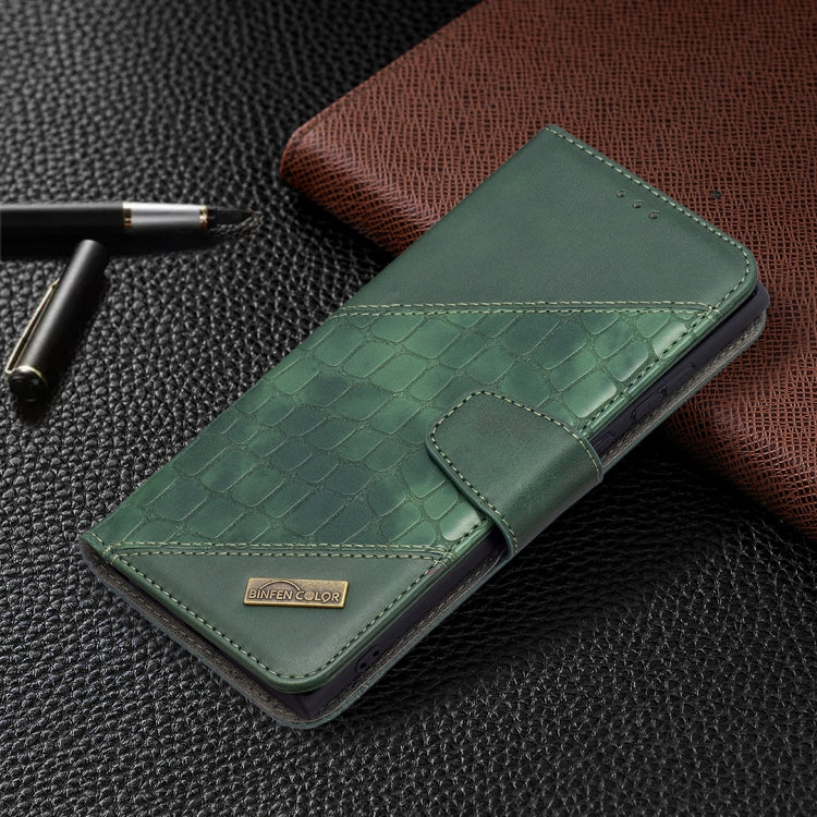 For Samsung Galaxy S22 Ultra 5G Matching Color Crocodile Texture Leather Phone Case with Holder & Card Slots & Wallet