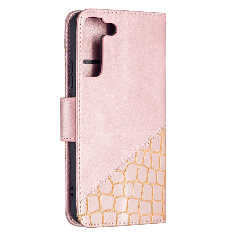 For Samsung Galaxy S22+ 5G Matching Color Crocodile Texture Leather Phone Case with Holder & Card Slots & Wallet
