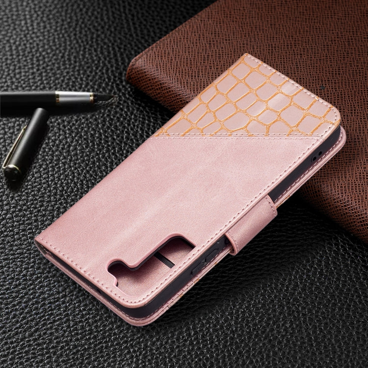 For Samsung Galaxy S22+ 5G Matching Color Crocodile Texture Leather Phone Case with Holder & Card Slots & Wallet
