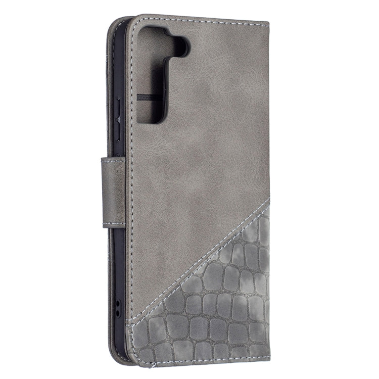 For Samsung Galaxy S22+ 5G Matching Color Crocodile Texture Leather Phone Case with Holder & Card Slots & Wallet
